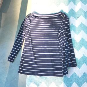 Navy with white striped Nautica long sleeve top.